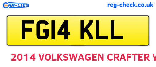 FG14KLL are the vehicle registration plates.