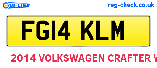 FG14KLM are the vehicle registration plates.