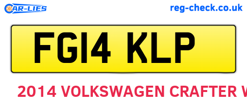 FG14KLP are the vehicle registration plates.