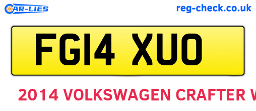 FG14XUO are the vehicle registration plates.