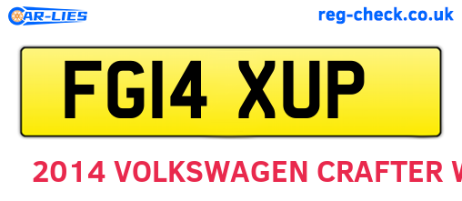FG14XUP are the vehicle registration plates.
