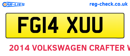 FG14XUU are the vehicle registration plates.
