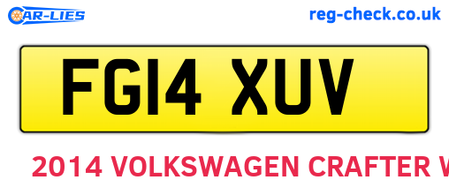 FG14XUV are the vehicle registration plates.
