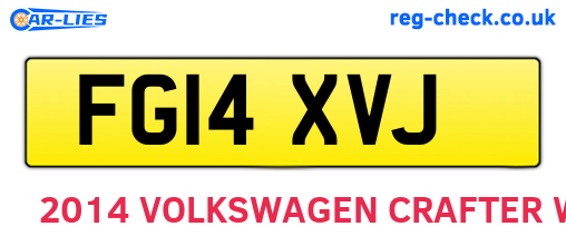 FG14XVJ are the vehicle registration plates.