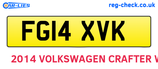 FG14XVK are the vehicle registration plates.