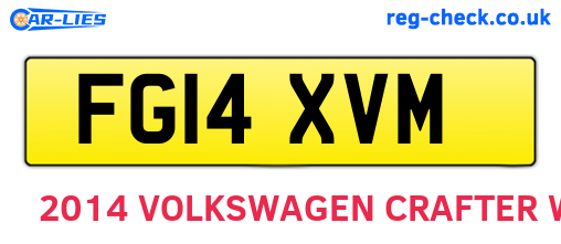 FG14XVM are the vehicle registration plates.