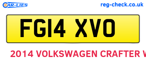 FG14XVO are the vehicle registration plates.