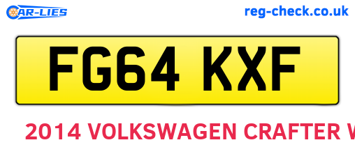 FG64KXF are the vehicle registration plates.