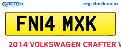 FN14MXK are the vehicle registration plates.
