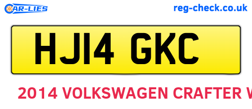 HJ14GKC are the vehicle registration plates.
