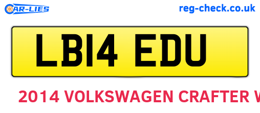 LB14EDU are the vehicle registration plates.