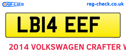 LB14EEF are the vehicle registration plates.