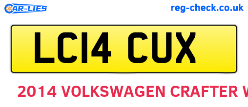 LC14CUX are the vehicle registration plates.