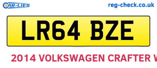 LR64BZE are the vehicle registration plates.