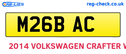 M26BAC are the vehicle registration plates.