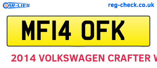 MF14OFK are the vehicle registration plates.