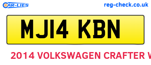 MJ14KBN are the vehicle registration plates.