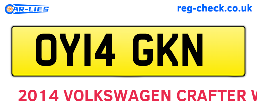 OY14GKN are the vehicle registration plates.