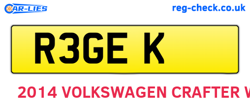 R3GEK are the vehicle registration plates.