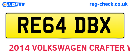 RE64DBX are the vehicle registration plates.