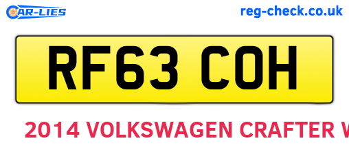 RF63COH are the vehicle registration plates.