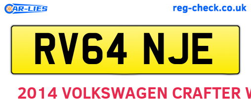 RV64NJE are the vehicle registration plates.
