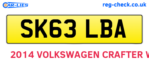 SK63LBA are the vehicle registration plates.