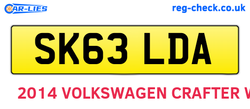 SK63LDA are the vehicle registration plates.