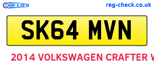 SK64MVN are the vehicle registration plates.