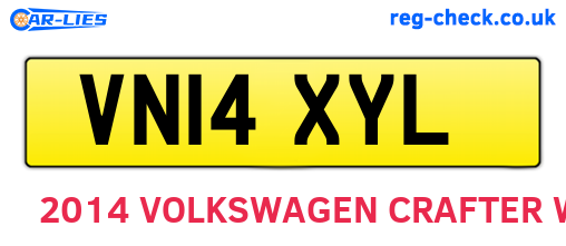 VN14XYL are the vehicle registration plates.