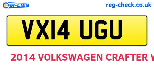 VX14UGU are the vehicle registration plates.