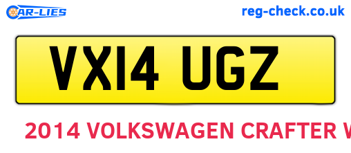 VX14UGZ are the vehicle registration plates.