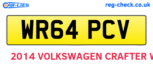 WR64PCV are the vehicle registration plates.