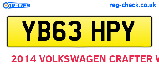 YB63HPY are the vehicle registration plates.