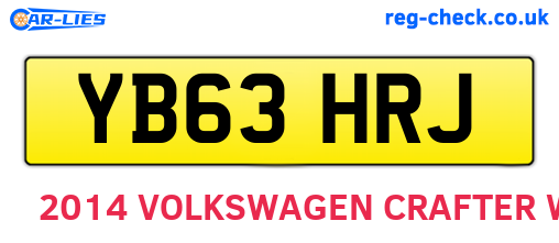 YB63HRJ are the vehicle registration plates.