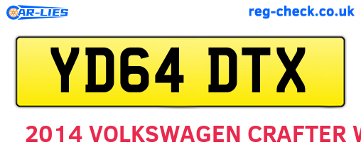 YD64DTX are the vehicle registration plates.