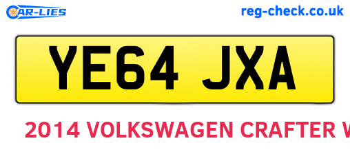 YE64JXA are the vehicle registration plates.
