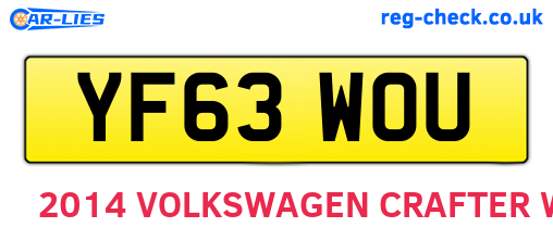 YF63WOU are the vehicle registration plates.