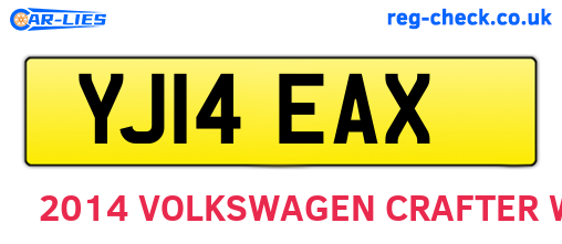 YJ14EAX are the vehicle registration plates.
