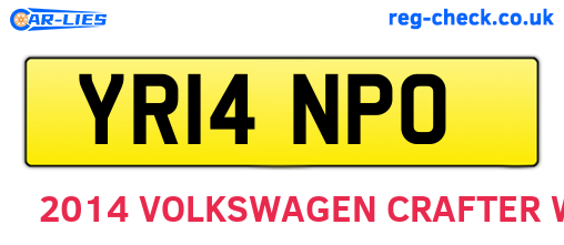 YR14NPO are the vehicle registration plates.