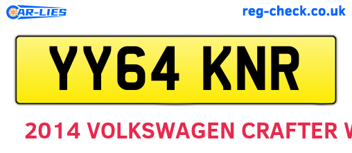 YY64KNR are the vehicle registration plates.