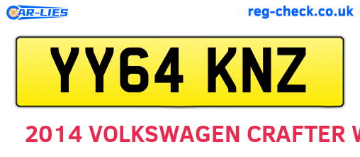 YY64KNZ are the vehicle registration plates.