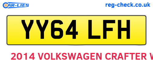 YY64LFH are the vehicle registration plates.