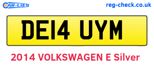 DE14UYM are the vehicle registration plates.
