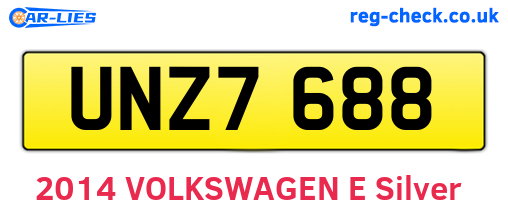 UNZ7688 are the vehicle registration plates.