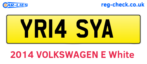 YR14SYA are the vehicle registration plates.