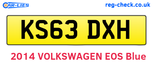KS63DXH are the vehicle registration plates.
