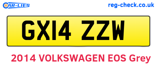 GX14ZZW are the vehicle registration plates.