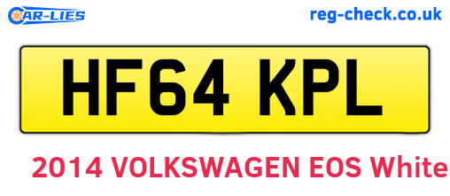 HF64KPL are the vehicle registration plates.