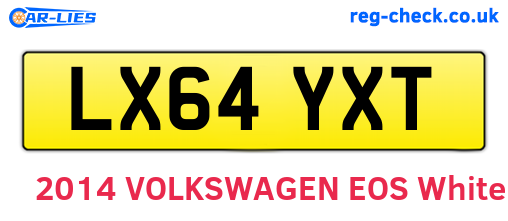 LX64YXT are the vehicle registration plates.